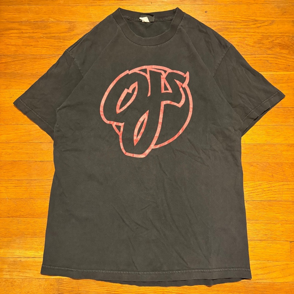 Vintage Y2K OJ Wheels Graphic T-Shirt NHS Black Red Large Mens Skate Tee